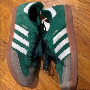Adidas Samba Green and Gray Sneakers